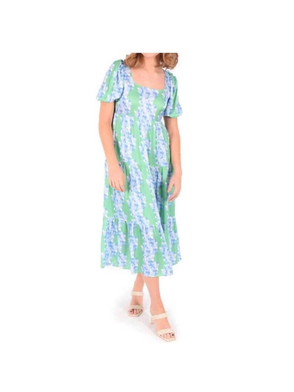 EMILY MCCARTHY daphne dress in hydrangea stripe sz L